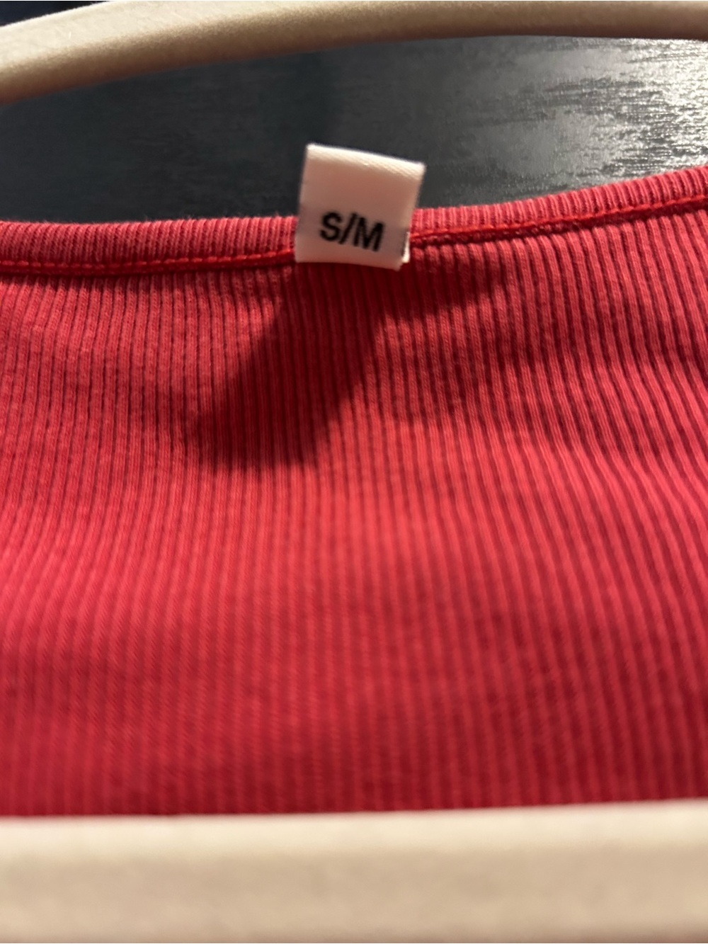 Elwood Red Ribbed Tank Top - Picture 2 of 3